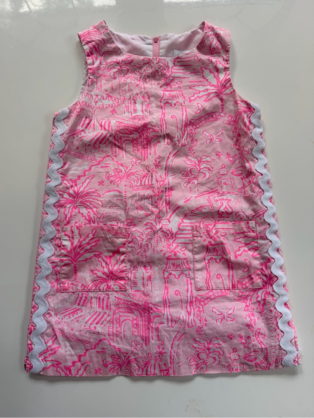 Girls Lilly Pulitzer Pink Printed Shift Dress (8)